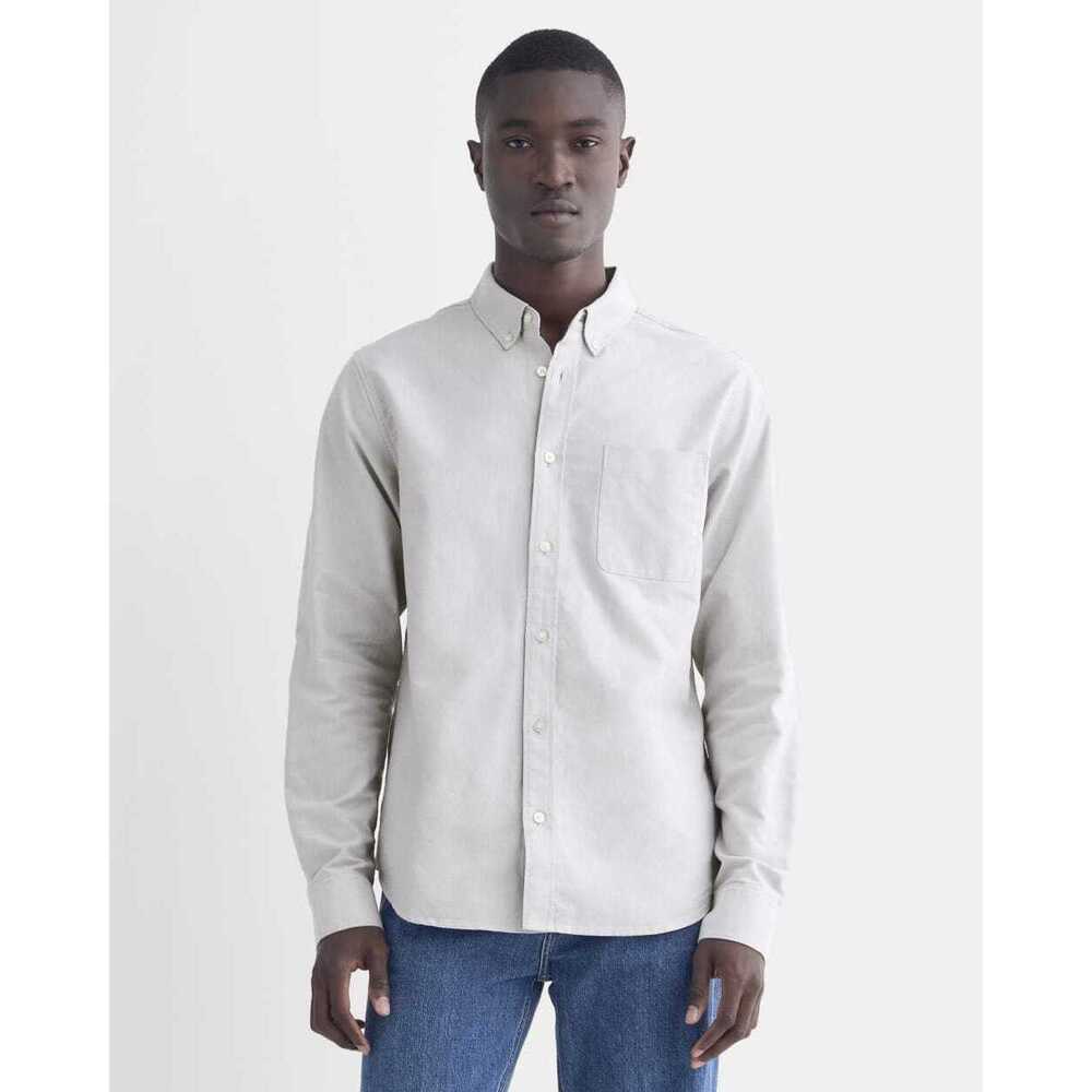 Everlane Men's Classic Oxford Button Up Shirt in Grey, Size Small, Cotton/Denim